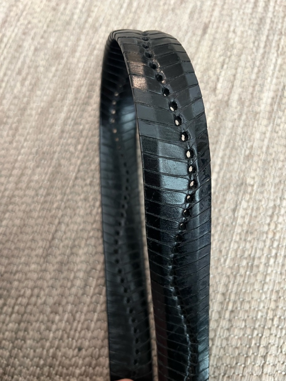 Vintage Western Woven Leather Perforated Taper Belt in black size 34 - Picture 4 of 12